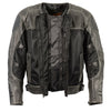 Milwaukee Leather men's leather and mesh racer jacket with removable rain jacket liner, featuring sporty design and adjustable details.