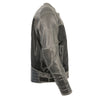 Milwaukee Leather men's leather and mesh racer jacket with removable rain jacket liner, featuring sporty design and adjustable straps.