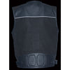 Men's Leather & Canvas Zipper Front Super Utility Multi Pocket Vest - HighwayLeather