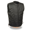 Men's Textile Zipper Front Side Lace Vest - HighwayLeather