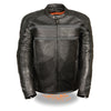 Men's reflective band and piping scooter jacket by HighwayLeather, featuring stylish design and durable material for riding safety.
