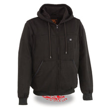 Mens Zipper Front Heated Hoodie w/ Front & Back Heating Elements - HighwayLeather