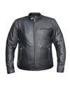 Men's black motorcycle scooter jacket by Dynamicleather, featuring durable material and stylish design for riding comfort.