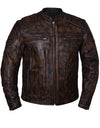 Men's Nevada Brown Ultra Motorcycle Jacket by DynamicLeather, featuring a rugged design, zipper details, and leather construction.