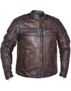 Men's brown premium leather motorcycle jacket by Dynamicleather, featuring classic design and durable craftsmanship.