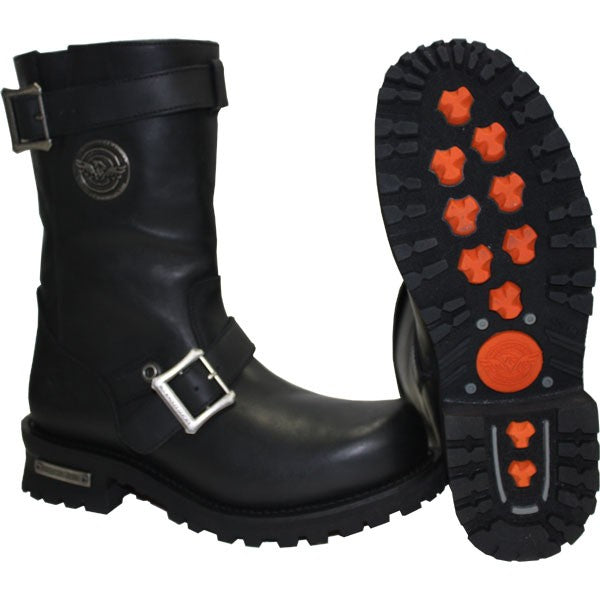 Men's 11-inch classic engineer boots by DynamicLeather, featuring durable leather construction and rugged design.