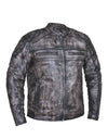 Men's Amarillo gray premium leather motorcycle jacket by Dynamicleather, featuring sleek design and durable craftsmanship.