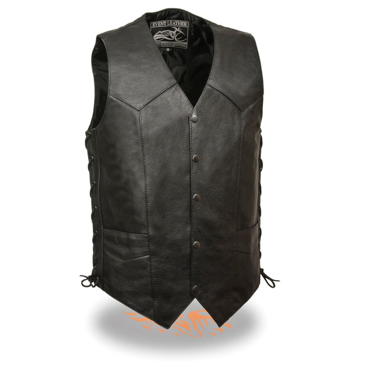 Men's Side Lace Biker Vest with Utility Pocket Tall