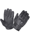 Men's full finger leather gloves with knuckle armor from Dynamicleather, showcasing durable leather material and protective knuckle design.