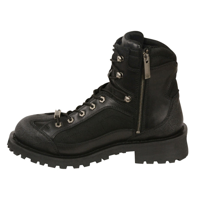 Men's HighwayLeather 6-inch lace-to-toe leather boots with gear shift protection, showcasing rugged design and durable construction.