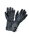 Men's leather gloves by Dynamicleather with conchos and studs, featuring rugged design and durable craftsmanship.