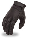 Black men's leather gloves by Dynamicleather, showcasing smooth leather material and classic design for stylish warmth.