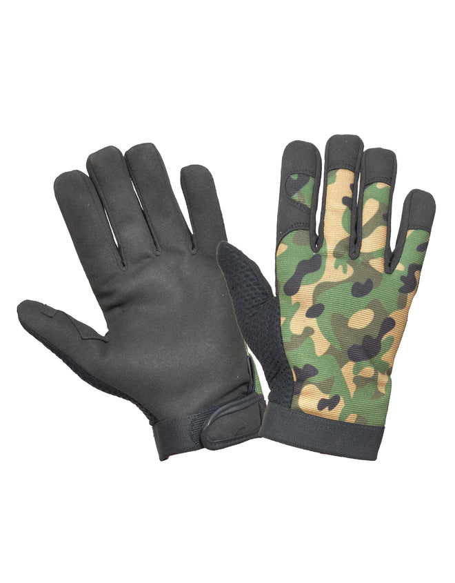 Men's full finger mechanic gloves by Dynamicleather, showing durable black work gloves for automotive or repair tasks.