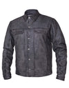 Men's lightweight leather motorcycle shirt from Dynamicleather, featuring durable design and classic style for motorcycle riding.