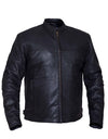 Men's lightweight motorcycle leather jacket by Dynamicleather, featuring a sleek design and durable black leather for riding comfort.