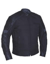 Men's Revolution Gear leather and nylon motorcycle jacket by DynamicLeather, featuring a rugged design and secure fit.
