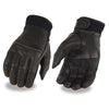 Men's leather riding glove with stretch knuckles and touchscreen fingertips by Dynamicleather, designed for riding and outdoor activities.
