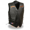 Men's Side Lace Live to Ride" Pre-Patched Vest - HighwayLeather