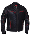 Men's Ultra Motorcycle Jacket by Dynamicleather, featuring black leather with protective padding and stylish design details.