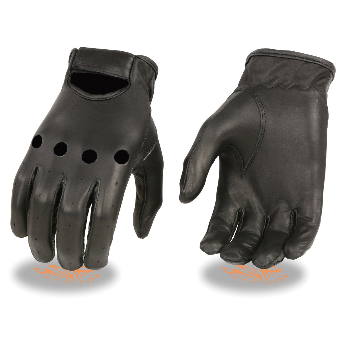 Men's unlined leather driving gloves by Dynamicleather, classic style with smooth finish and comfortable fit.
