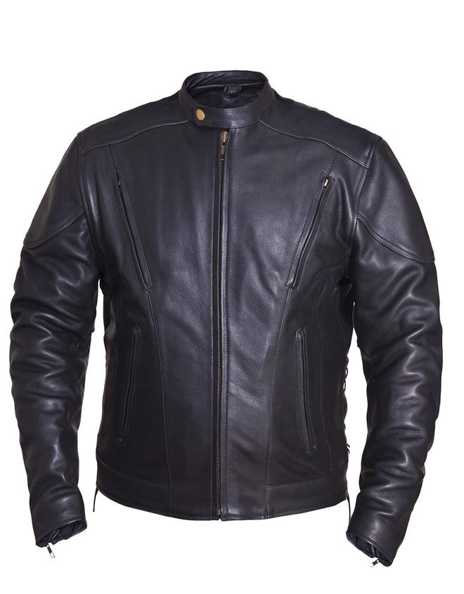 Men's Ultra Vented Motorcycle Jacket by Dynamicleather, featuring breathable fabric and protective design for riding comfort.
