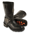 Men's Milwaukee Leather Harness with Zip boots by Dynamicleather, featuring black leather design and zipper details.