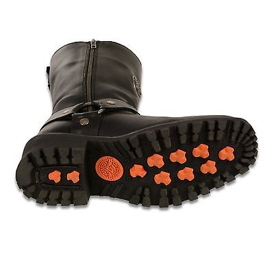Men's Milwaukee Leather Harness with Zip boots by HighwayLeather, stylish black leather footwear with zipper detail.