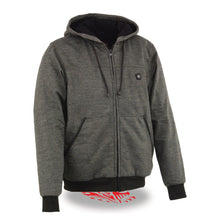 Mens Zipper Front Heated Hoodie w/ Front & Back Heating Elements - HighwayLeather
