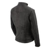 Women's stand up collar racer jacket with rivet details - HighwayLeather