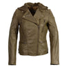 Ladies m/c look with asymmetrical zipper and zip off - HighwayLeather