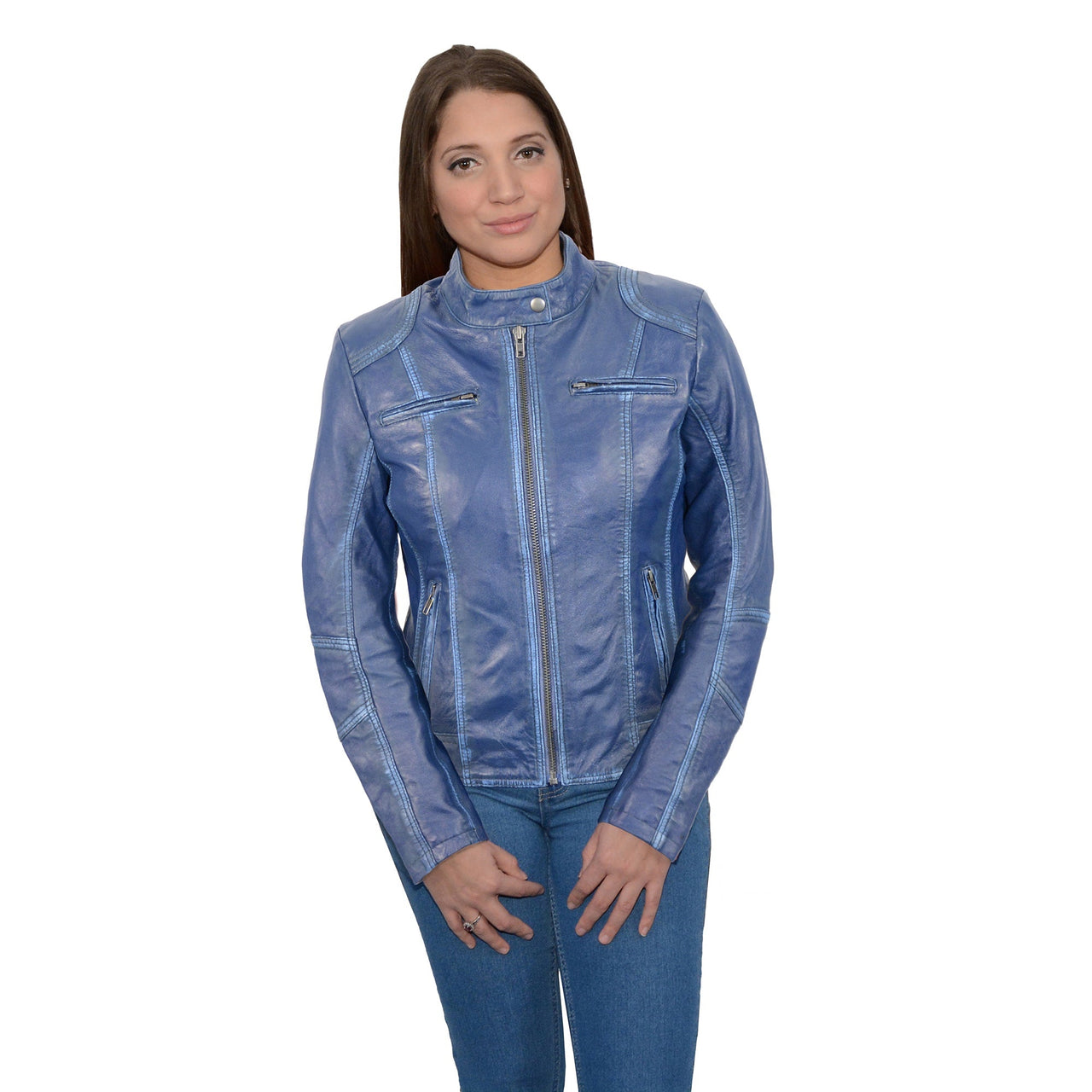 Women's Sheepskin Scuba Style Moto Jacket - HighwayLeather