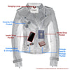 Womens Sheepskin Asymmetrical Moto Jacket w/ Studding - HighwayLeather