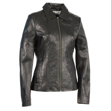 Woman's Zipper Front Scuba Jacket w/ Shirt Collar - HighwayLeather