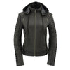 Women Zipper Front Scuba Jacket w/ Detachable Zip Off Hood - HighwayLeather
