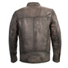 Men's stand up snap collar racer jacket with triple stitch accents. - HighwayLeather