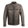 Men's stand up snap collar racer jacket with triple stitch accents. - HighwayLeather