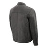 Men's euro collar café jacket w side stitch - HighwayLeather
