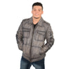 Men's 32 inch patch pocket jacket with shirt collar and padded elbows. - HighwayLeather