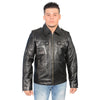 Men's 32 inch patch pocket jacket with shirt collar and padded elbows. - HighwayLeather