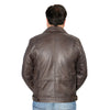 Men's motorcycle-style jacket with shoulder studding by HighwayLeather, featuring a rugged brown leather design and stylish detailing.