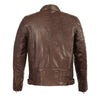 Men's Stand Up Collar Leather Jacket w/ Side Buckles & Lower Back Padding - HighwayLeather