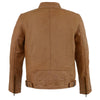 Men's leather jacket by HighwayLeather featuring a stand-up collar, side buckles, and lower back padding, shown in the image.