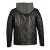 Men's Snap Collar Leather Moto Jacket w/ Removable Hood - HighwayLeather