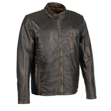 Men's Sheepskin Moto Racer Leather Jacket w/ Throat Latch - HighwayLeather
