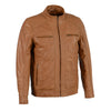 Men's Sheepskin Moto Leather Jacket w/ Zipper Front - HighwayLeather