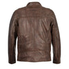 Men's classic motorcycle leather jacket by HighwayLeather with zipper front, brown color, featuring a rugged and stylish design.