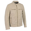 Men's classic moto leather jacket with zipper front from HighwayLeather, featuring a sleek design and high-quality leather.