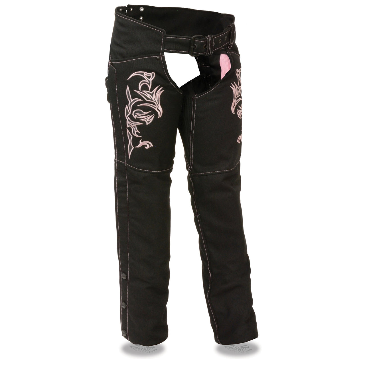 Women's Textile Chap w/ Tribal Embroidery & Reflective Detail - HighwayLeather