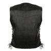 Ladies Classic Side Lace Four Snap Vest - HighwayLeather
