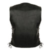 Ladies Classic Side Lace Four Snap Vest - HighwayLeather